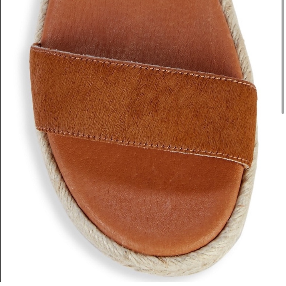 NWT J/SLIDES ROSIE Tan Pony Hair Leather Sandal - Picture 4 of 16